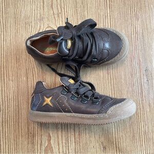 Froddo Boys Brown Leather Lace Up Tennis Shoes
